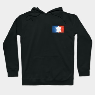 France map in french flag colors distressed style Hoodie